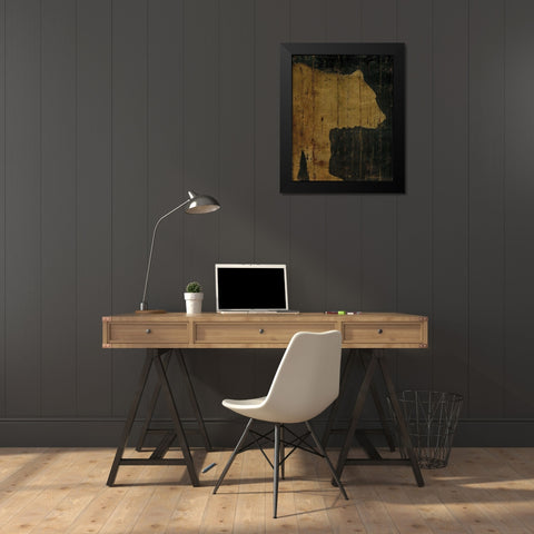 Rustic Lodge Animals Bear Black Modern Wood Framed Art Print by Cusson, Marie Elaine