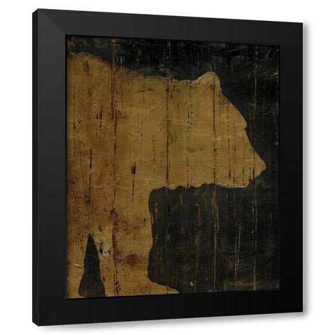 Rustic Lodge Animals Bear Black Modern Wood Framed Art Print by Cusson, Marie Elaine