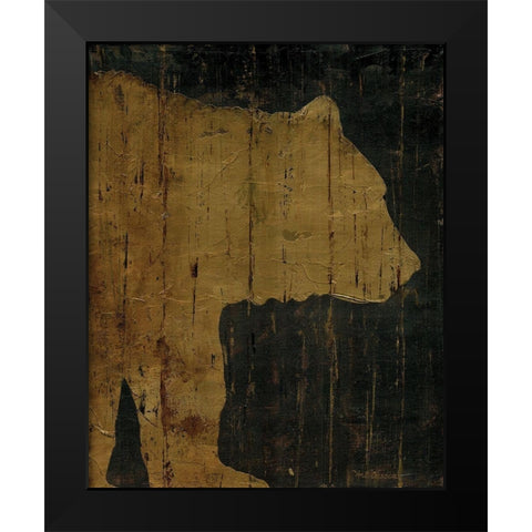 Rustic Lodge Animals Bear Black Modern Wood Framed Art Print by Cusson, Marie Elaine