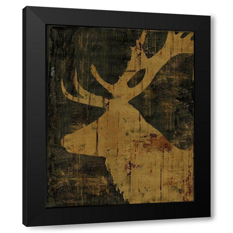 Rustic Lodge Animals Deer Black Modern Wood Framed Art Print with Double Matting by Cusson, Marie Elaine
