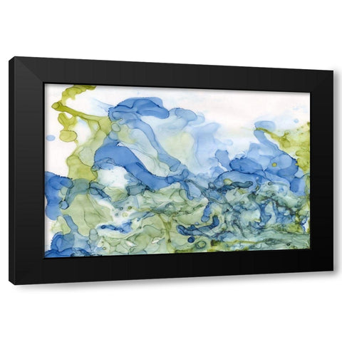 Ocean Influence Blue/Green Black Modern Wood Framed Art Print by Reed, Tara
