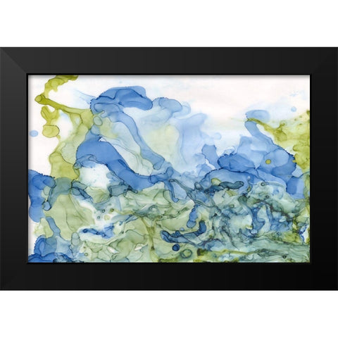 Ocean Influence Blue/Green Black Modern Wood Framed Art Print by Reed, Tara