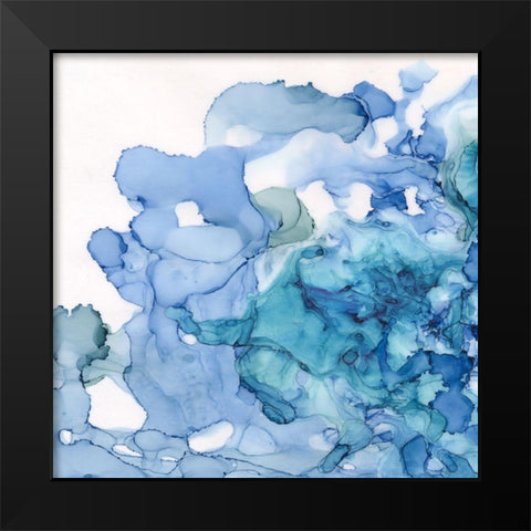 Ocean Influence Blue    Black Modern Wood Framed Art Print by Reed, Tara