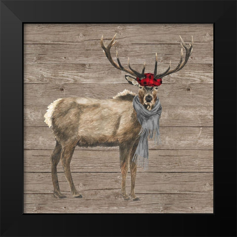 Warm in the Wilderness Deer Black Modern Wood Framed Art Print by Reed, Tara