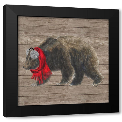 Warm in the Wilderness Bear Black Modern Wood Framed Art Print with Double Matting by Reed, Tara