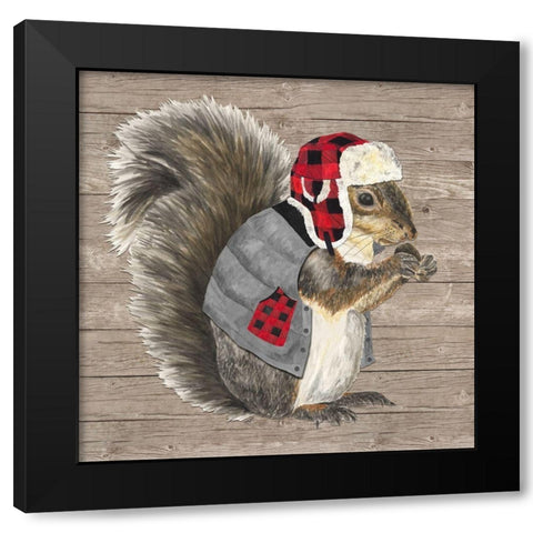 Warm in the Wilderness Squirrel Black Modern Wood Framed Art Print with Double Matting by Reed, Tara