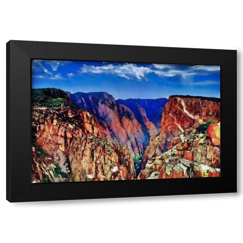 Black Canyon  Black Modern Wood Framed Art Print by Tyrrell, LuAnne