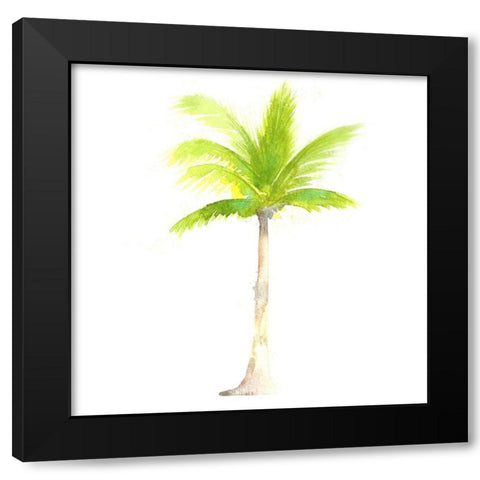Tropical Icons Palm Tree Black Modern Wood Framed Art Print with Double Matting by Northern Lights