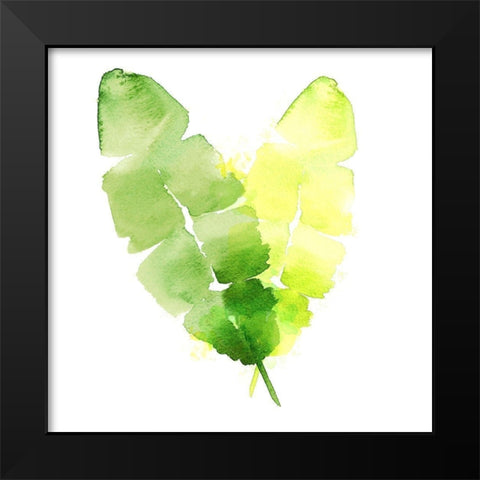 Tropical Icons Banana Leaf Black Modern Wood Framed Art Print by Northern Lights