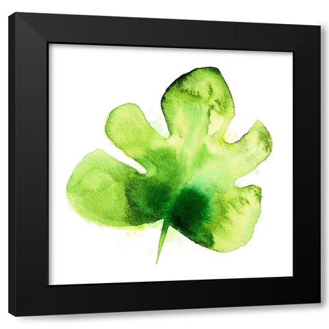 Tropical Icons Tropical Leaf Black Modern Wood Framed Art Print with Double Matting by Northern Lights