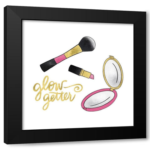 Goal Digger II Glow Black Modern Wood Framed Art Print with Double Matting by Noonday Design