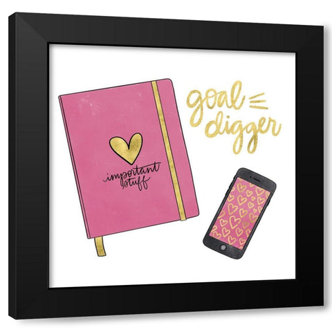 Goal Digger IV Goal Black Modern Wood Framed Art Print with Double Matting by Noonday Design