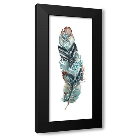 Tribal Feather Single II Black Modern Wood Framed Art Print by Tre Sorelle Studios