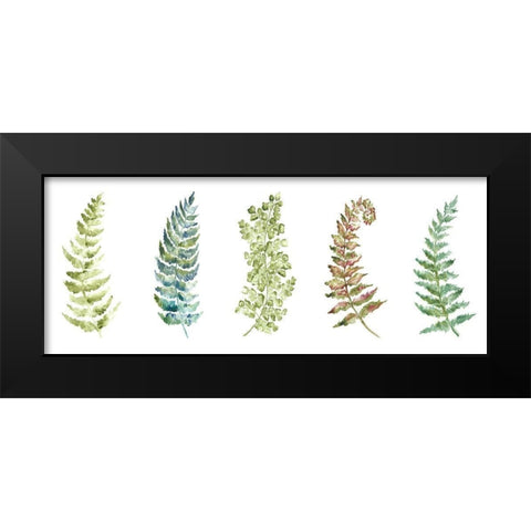 Botanical Ferns Panel Black Modern Wood Framed Art Print by Tre Sorelle Studios