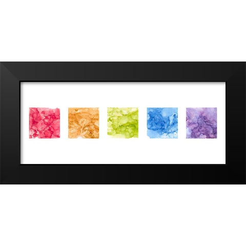 Bright Mineral Abstracts Panel 5 across Black Modern Wood Framed Art Print by Reed, Tara