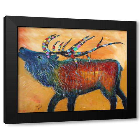 Elk Black Modern Wood Framed Art Print by Evenson, Karrie