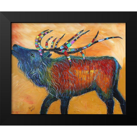 Elk Black Modern Wood Framed Art Print by Evenson, Karrie