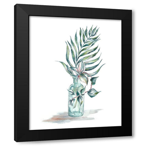 Island Tropics Frond in Bottle I Black Modern Wood Framed Art Print with Double Matting by Tre Sorelle Studios