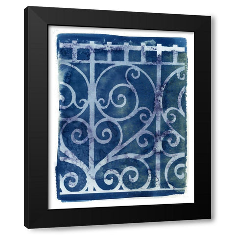Wrought Iron Cyanotype I Black Modern Wood Framed Art Print with Double Matting by Green, Nancy