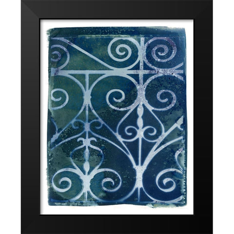 Wrought Iron Cyanotype II Black Modern Wood Framed Art Print by Green, Nancy