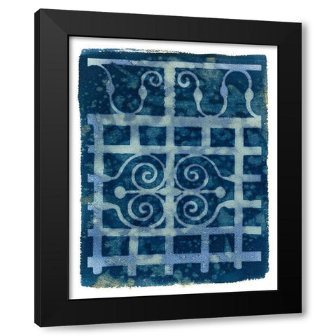 Wrought Iron Cyanotype III Black Modern Wood Framed Art Print with Double Matting by Green, Nancy