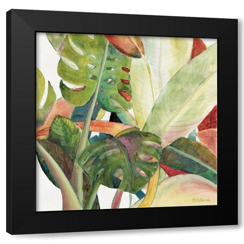 Tropical Lush Garden square I Black Modern Wood Framed Art Print by Cusson, Marie-Elaine