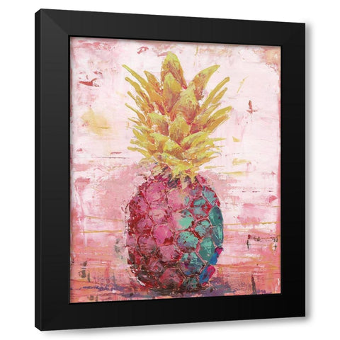 Painted Pineapple I Black Modern Wood Framed Art Print by Cusson, Marie-Elaine