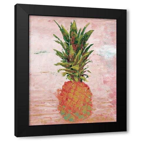 Painted Pineapple II Black Modern Wood Framed Art Print with Double Matting by Cusson, Marie-Elaine