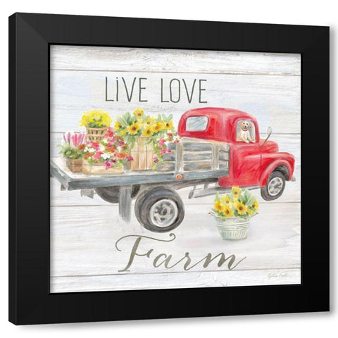 Vintage Truck Sentiment I (red) Black Modern Wood Framed Art Print with Double Matting by Coulter, Cynthia