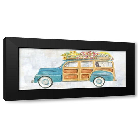 Vintage Station Wagon Panel Black Modern Wood Framed Art Print with Double Matting by Coulter, Cynthia