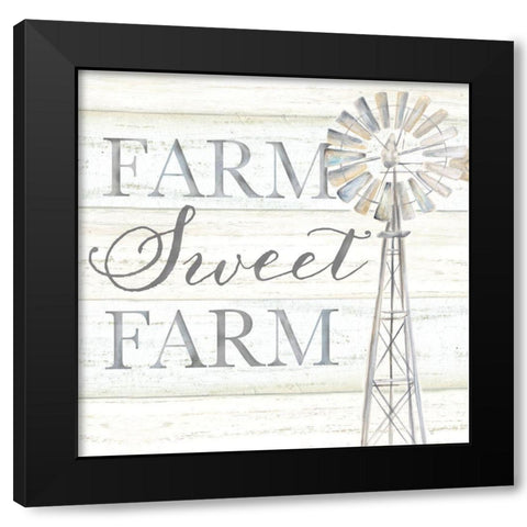 Windmill Farm Sweet Farm Sentiment Black Modern Wood Framed Art Print with Double Matting by Coulter, Cynthia