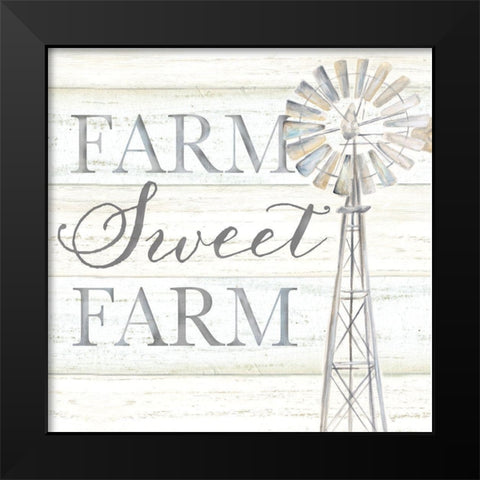Windmill Farm Sweet Farm Sentiment Black Modern Wood Framed Art Print by Coulter, Cynthia