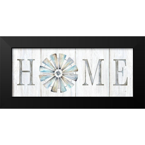 Windmill Home Sign Panel Black Modern Wood Framed Art Print by Coulter, Cynthia