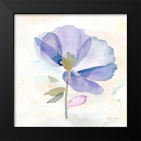 Poppy Single Purple Black Modern Wood Framed Art Print by CoulterCynthia