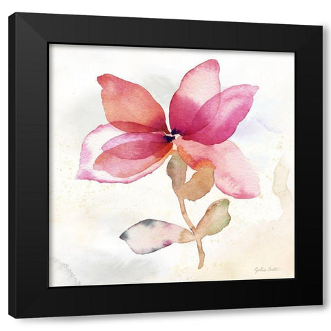 Poppy Single Red Black Modern Wood Framed Art Print by CoulterCynthia