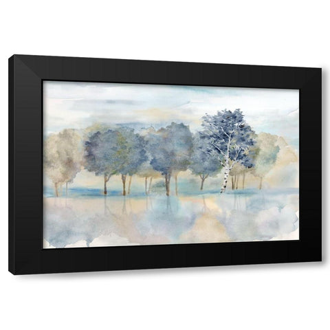 Treeline Reflection Landscape Black Modern Wood Framed Art Print with Double Matting by CoulterCynthia
