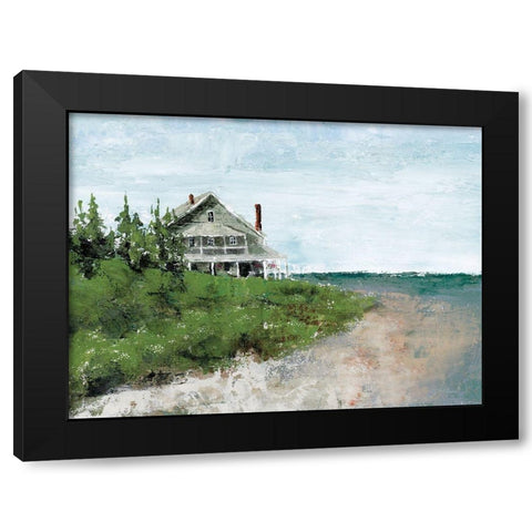 Beach Cottage Life Black Modern Wood Framed Art Print by Cusson, Marie-Elaine