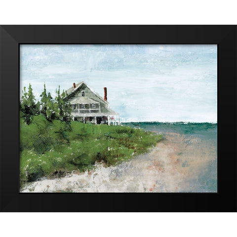 Beach Cottage Life Black Modern Wood Framed Art Print by Cusson, Marie-Elaine