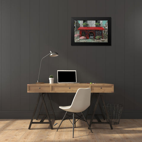 CafÃ© Monmartre Black Modern Wood Framed Art Print by Cusson, Marie-Elaine