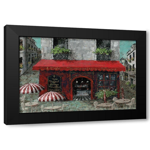 CafÃ© Monmartre Black Modern Wood Framed Art Print by Cusson, Marie-Elaine