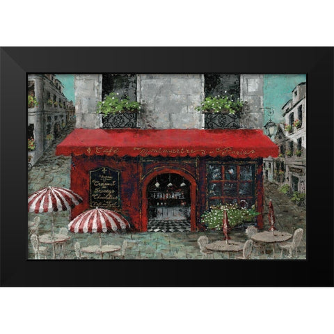 CafÃ© Monmartre Black Modern Wood Framed Art Print by Cusson, Marie-Elaine