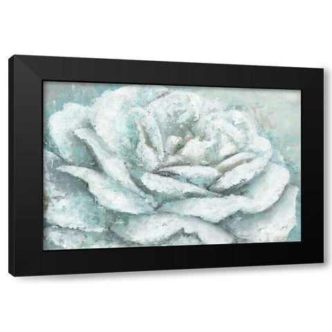 White Rose Splendor Black Modern Wood Framed Art Print by Cusson, Marie-Elaine