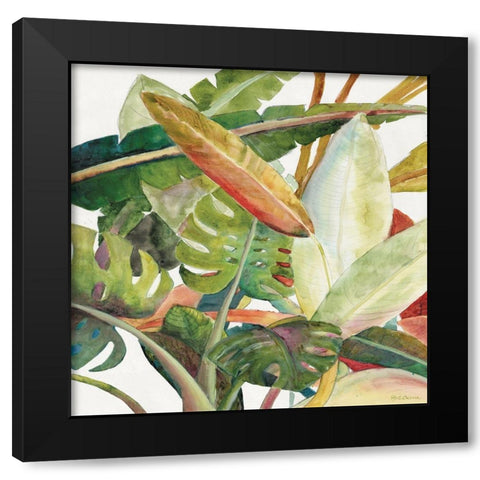 Tropical Lush Garden Square II Black Modern Wood Framed Art Print by Cusson, Marie-Elaine