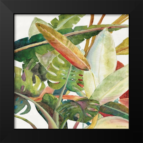 Tropical Lush Garden Square II Black Modern Wood Framed Art Print by Cusson, Marie-Elaine