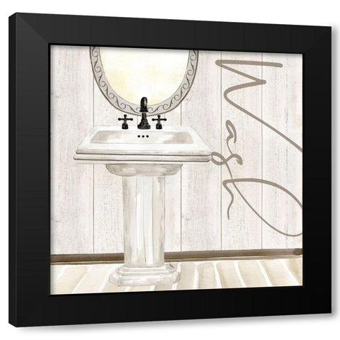 Rustic Bath I Wash Black Modern Wood Framed Art Print by Reed, Tara