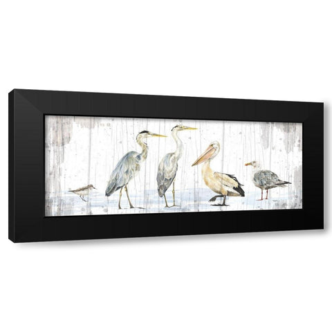 Birds of the Coast Rustic Panel Black Modern Wood Framed Art Print by Reed, Tara