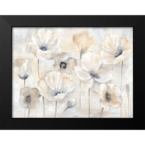 Gray Poppy Garden Landscape Black Modern Wood Framed Art Print by Coulter, Cynthia