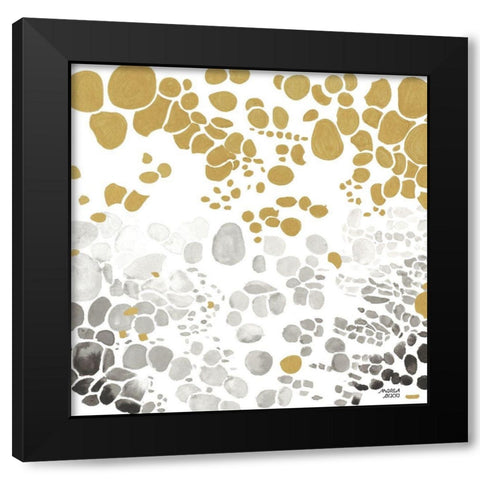 Speckled Trio II Black Modern Wood Framed Art Print with Double Matting by Bijou, Andrea