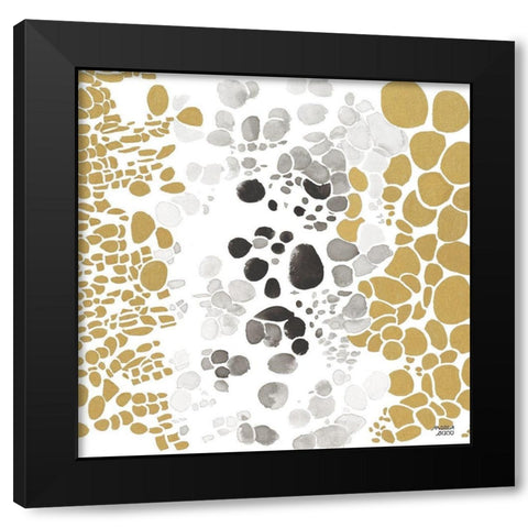 Speckled Trio III Black Modern Wood Framed Art Print with Double Matting by Bijou, Andrea