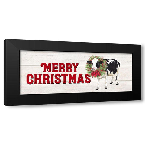 Christmas on the Farm-Merry Christmas Black Modern Wood Framed Art Print by Reed, Tara